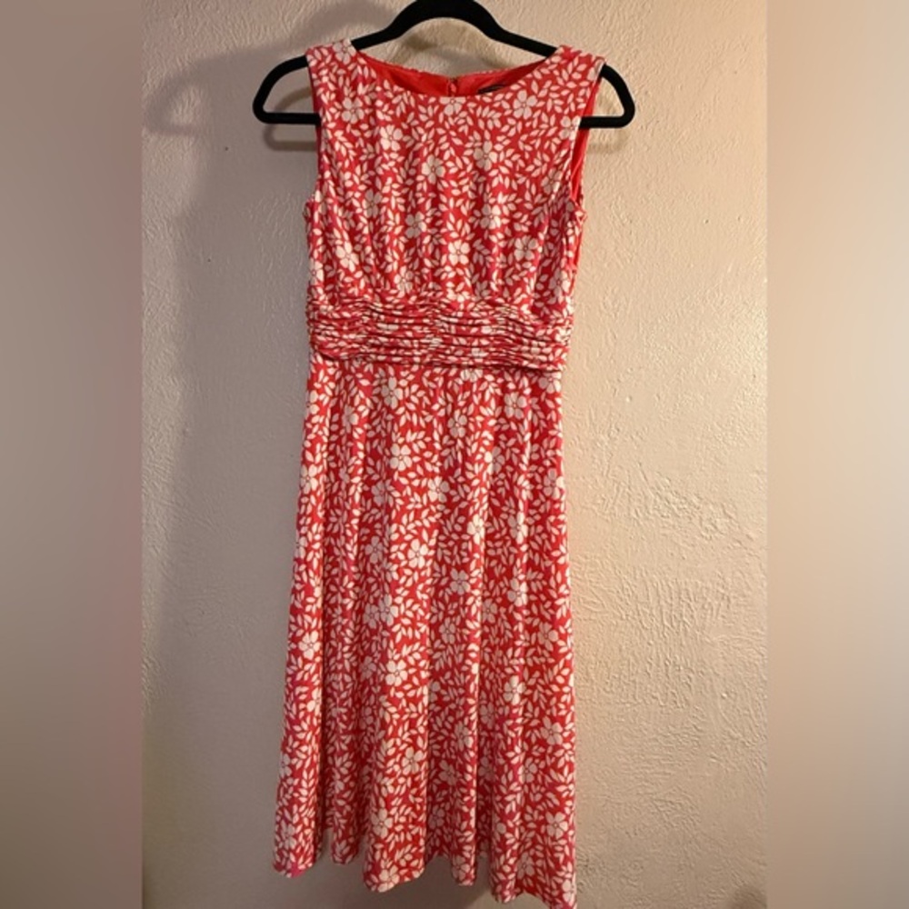 Jessica Howard Vibrant Red and White Floral Dress